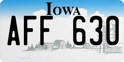 IA license plate AFF630