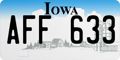 IA license plate AFF633