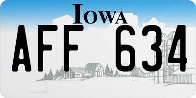 IA license plate AFF634