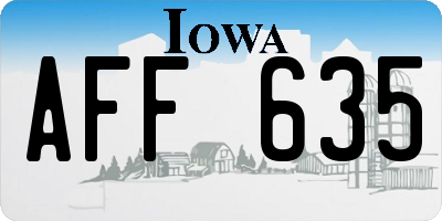 IA license plate AFF635