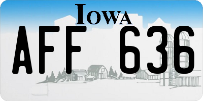 IA license plate AFF636