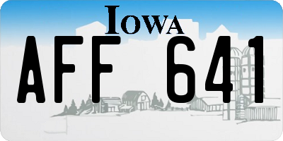 IA license plate AFF641