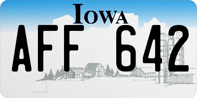 IA license plate AFF642