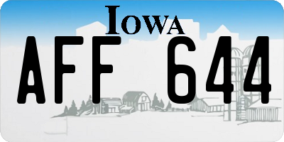 IA license plate AFF644