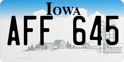 IA license plate AFF645