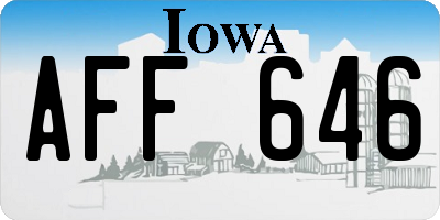 IA license plate AFF646