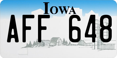 IA license plate AFF648