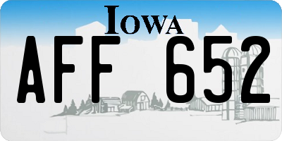 IA license plate AFF652