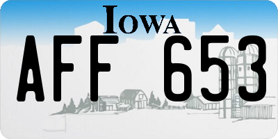IA license plate AFF653