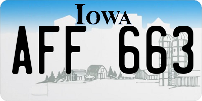 IA license plate AFF663