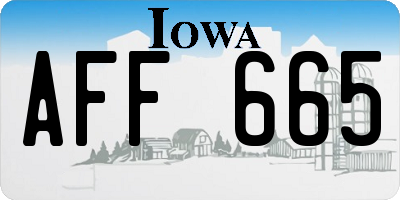 IA license plate AFF665