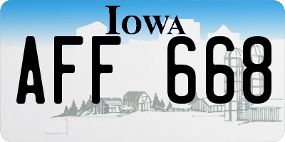 IA license plate AFF668