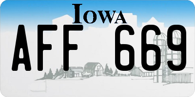 IA license plate AFF669
