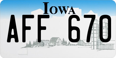 IA license plate AFF670