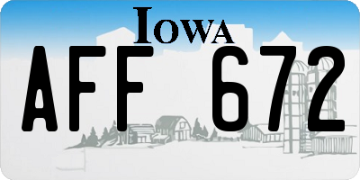 IA license plate AFF672