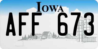 IA license plate AFF673