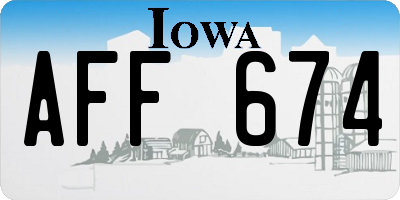 IA license plate AFF674