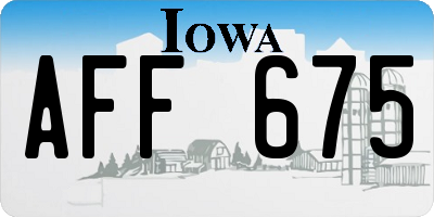 IA license plate AFF675