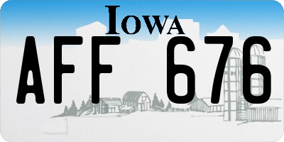 IA license plate AFF676