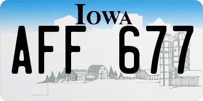 IA license plate AFF677