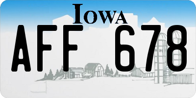 IA license plate AFF678
