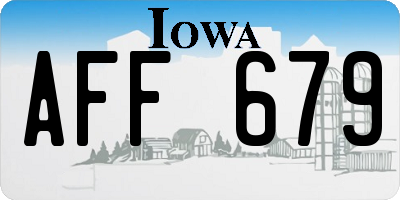 IA license plate AFF679