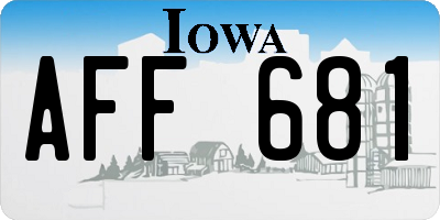 IA license plate AFF681