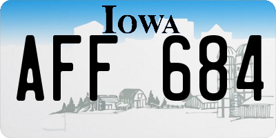 IA license plate AFF684