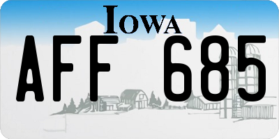 IA license plate AFF685