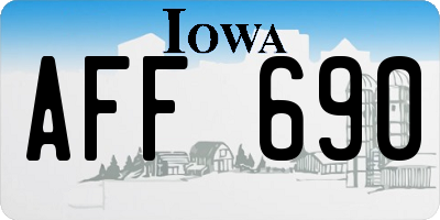 IA license plate AFF690