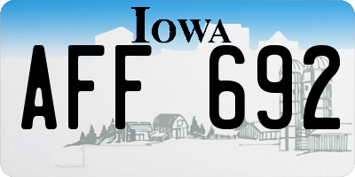 IA license plate AFF692