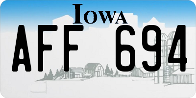 IA license plate AFF694