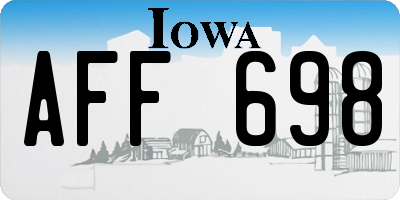 IA license plate AFF698