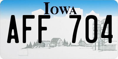 IA license plate AFF704