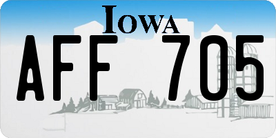 IA license plate AFF705