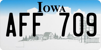 IA license plate AFF709