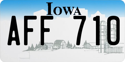 IA license plate AFF710