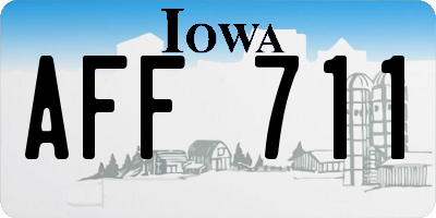 IA license plate AFF711