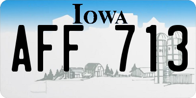 IA license plate AFF713