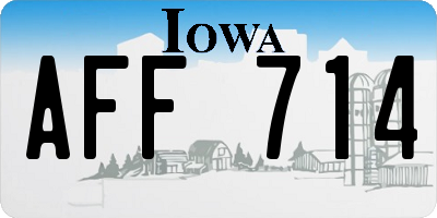 IA license plate AFF714