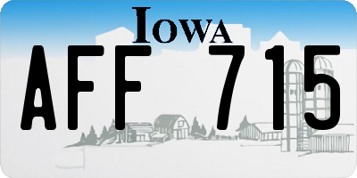 IA license plate AFF715