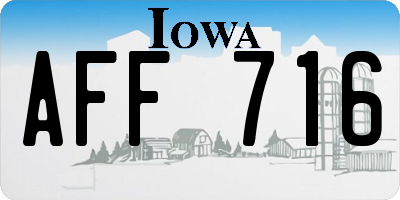 IA license plate AFF716