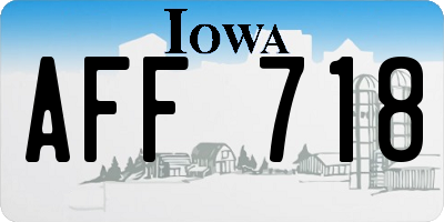 IA license plate AFF718