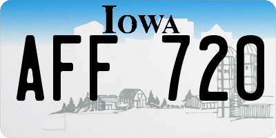 IA license plate AFF720