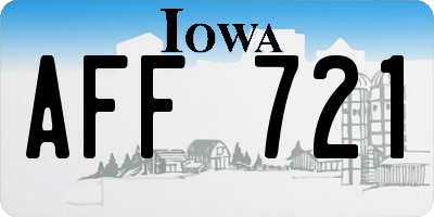 IA license plate AFF721