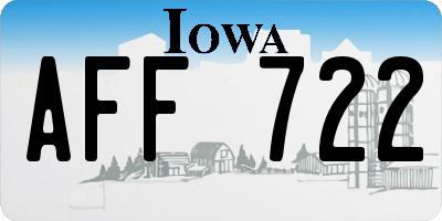 IA license plate AFF722