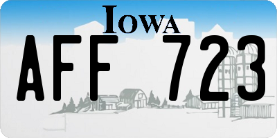 IA license plate AFF723