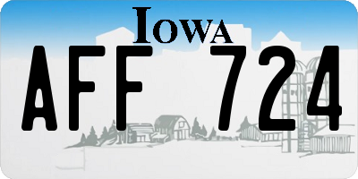 IA license plate AFF724