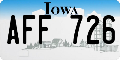 IA license plate AFF726