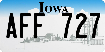 IA license plate AFF727
